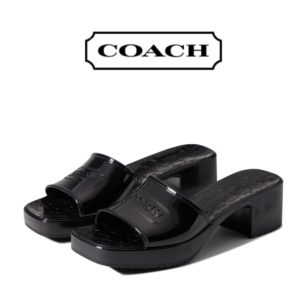 Coach Scarlett Rubber Sandal Black 7 B (M) - Picture 1 of 3